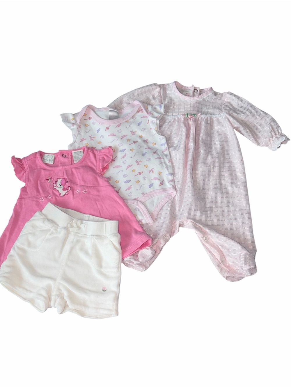Vintage Y2K Baby Girl 0-3M Pink 4pc Bundle Baby Gap Princess Fairy Play